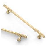 Asidrama 10 Pack 10 Inch(254mm) Brushed Gold Cabinet pulls Kitchen Cabinet Handles, Cabinet Pulls Kitchen Cabinet Hardware for Cupboard Drawer Pulls