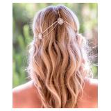 Missgrace Women Bohemian Rhinestones Gold Silver Head Chain Hair Accessories for Bridal and Girls (Silver)