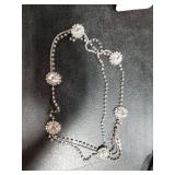 Missgrace Women Bohemian Rhinestones Gold Silver Head Chain Hair Accessories for Bridal and Girls (Silver)