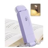 DEWENWILS USB Rechargeable Book Light for Reading in Bed, Clip-on LED Reading Lamps Portable Bookmark Lights for Kids, Book Lovers, Warm White, Brightness Adjustable for Eye Protection (Purple)