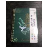 JUBTIC Hardcover Address Book with Alphabetical Tabs, Spiral Bound Address Book with Refillable Pages Medium Telephone Book incl. Address, Password, Tel, Email, Important Date for Home Office - Green