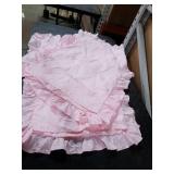 ANGIYUIN Pink Girls Comforter Sets Full Size 5 Pieces Shabby Chic Ruffle Kids Bed in A Bag with Sheets Farmhouse Soft Fluffy Bedding Comforter Sets with Pillowcases(Pink Full)