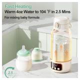 Portable Bottle Warmer for Travel, Fast Baby Bottle Warmer Portable with Precise Temperature Control,17 OZ Portable Milk Warmer for Baby, Travel Bottle Warmer On The Go for Breastmilk Formula & Water