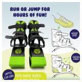 New Bounce Jumping Shoes - Kangaroo Jumping Shoes for Kids - Exercise Moon Boots - Bouncy Shoes for Ages 8-12 - Size 1-6 (32-38 EU) Green