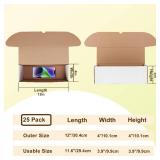 WIFTREY 12x4x4 Small Shipping Boxes set of 16, White Corrugated Cardboard Box 12