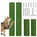 PowerKing Natural Sisal Replacement Scratching Post, 4 Pieces M8 Cat Scratch Post Refill Pole Parts for Refurbishment, White, Include Screws (Green-15.7