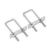 PATIKIL M6x25x75mm Square U-Bolts Kit, 2Set 304 Stainless Steel Square U Shaped Bolts Replacement Parts with Frame Plates and Nuts for Ski Board Sailboat Trailer