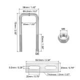 PATIKIL M6x25x75mm Square U-Bolts Kit, 2Set 304 Stainless Steel Square U Shaped Bolts Replacement Parts with Frame Plates and Nuts for Ski Board Sailboat Trailer