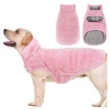 Malier Dog Winter Coat, Reversible Fleece Dog Cold Weather Coats, Windproof Warm Snow Puppy Jacket Vest Pet Clothes for Small Medium Large Dogs (Pink, Medium)
