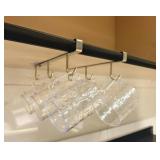 Mug Hooks Under Cabinet , 304 Stainless Steel Cup Hooks for Hanging Under Shelf, Mug Organizer Rack with 6 Hooks for Displaying Mugs, Coffee Cups and Kitchen Utensils,Fit for 0.8 or Less thickness