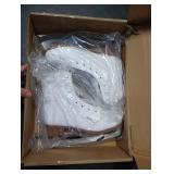 AhmyLion Figure Ice Skates for Beginners - White Comfortable Leather Ice Skates for Women, Men, Boys & Girls (Size Up 1 Size) (White, Womens Size-8/Mens Size 6.5)