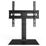 Universal TV Stand - Table Top TV Stand for 27-60 inch LCD LED TVs - 9 Level Height Adjustable TV Base Stand with Tempered Glass Base & Wire Management, VESA 400x400mm