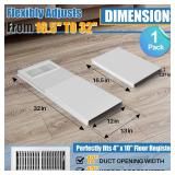 Dreyoo 1 Pack Air Vent Extender for Under Furniture, Adjustable Floor Vent Deflector (Extends from 16.5-32), Aluminum Alloy, Heat Resistant, Suitable for Under Bed, Sofa, Dresser, Improve Airflow
