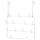 Over The Door Hooks Hanger Rack Multi Use Metal Over The Door Hook Stainless Steel Rustproof Hanger for Coats Hats Robes Clothes Towels(White,1 Set)