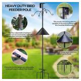 Bird Feeders Pole, House Pole 92 Inch, Adjustable Heavy Duty Feeder Stand Feeding Station with Sturdy Anchor Squirrel Proof Baffle for Watching (Bird Not Included)