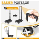 Orzbow Car Seat Dolly for Airport, Folding Car Seat Travel Cart with 4 Wheels and Adjustable Handle, Carseat Roller for Airplane Travel with Straps, Compact Luggage Hand Trolley, Black