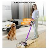 VIAFLY Cordless Vacuum Cleaner, 600W 50Kpa 70 Mins Vacuum Cleaners for Home, Self-Standing Stick Vacuum with Touch Screen, Wall Dock, Anti-Tangle Rechargeable Vacuum for Pet Hair Carpet Hardwood Floor