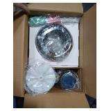 La Reveuse Food Processor,Electric Food Chopper with 7-Cup (1.7L) Glass Bowl, 4 Bi-Level Blades for Chopping,Grinding,Mincing,Whisking,Meal Prep,300W,Blue