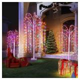 Lamerge 3pcs Lighted Willow Tree Decorations,4FT+5FT+6FT Colorful Birch Tree RGB LED Trees with Remote,Weeping Willow Tree Indoor/Outdoor Lighted Christmas Tree Decorations for Yard
