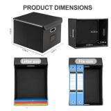 Hleelomi Collapsible File Box with Lid & Plastic Slide - Hanging Document Organizer for Office/Home, 14.96x12.6x10.83 Inch,Decorative Home File Bin,Black, 1 Pack (No Folders Included)