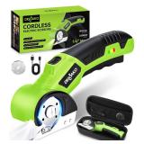 Cardboard Cutter - Rechargeable Cordless Electric Scissors, 4V Duty Electric Box Cutter for Cardboard, Safety Lock & LED Light, Powerful Cutting for Carton Carpet Plastic Fabric Leather