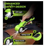 Cardboard Cutter - Rechargeable Cordless Electric Scissors, 4V Duty Electric Box Cutter for Cardboard, Safety Lock & LED Light, Powerful Cutting for Carton Carpet Plastic Fabric Leather