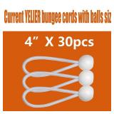 30-Piece YELIER Ball Bungee Cords (White, 6), UV Resistant, Antioxidant, Secure Tie Down