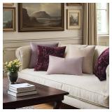 MIULEE Velvet Throw Pillow Covers Set of 2, Soft Neutral Decorative Pillow Cases with Luxurious Textured Vintage Cushion Covers for Home Decor Couch Sofa Bed,Purple 18x18 inch