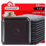 2 1/2 Square Carpet Bottom Furniture Caster Cups, Reusable Furniture Sliders for Hardwood Floors, Felt Furniture Pads Coasters to Protect Tile or Laminate Floors from Scratches, Brown/Gray (12 Pack)