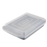 Farberware Nonstick Bakeware Baking Pan With Lid / Nonstick Cake Pan With Lid, Rectangle - 9 Inch x 13 Inch, Gray
