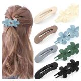 ProSuites 8 PCS Flat Hair Clips, 2 Styles French Claw Clips for Women Girls Thin Hair