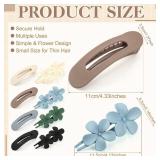 ProSuites 8 PCS Flat Hair Clips, 2 Styles French Claw Clips for Women Girls Thin Hair