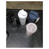 Smartshake Slim 4-Pack Protein Shaker Bottle 400 ml | 13.5 oz Storage Included - Leakproof Screw-on Lid - BPA Free Unisex - Black, White, Stormy Gray, Cotton PINK MISSING LID