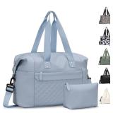 Pritent Travel Duffle Bag, Waterproof Weekender Overnight Hospital Bags for Women Men with Toiletry Bag Lightweight Personal Item Duffle Gym Bag for Travel, Airplanes, Sports(Blue, Medium)