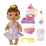 Baby Alive Bubbly Tea Party Sophia Sparkle Doll with Teapot Accessories, Brown Hair, 11 Inches, Toys for 3 Year Old Girls and Boys & Up