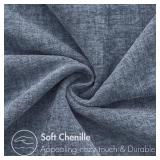 MIULEE Pack of 2 Couch Throw Pillow Covers 18x18 Inch Soft Dark Grey Blue Chenille Pillow Covers for Sofa Living Room Solid Dyed Pillow Cases