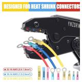 YNZDRWA Crimping Tool for Heat Shrink Connectors, Upgraded Wire Crimper Tool, Ratcheting Wire Terminal Crimper - Crimping Pliers - Ratchet Terminal Crimper for 10 to 22 AWG Wire