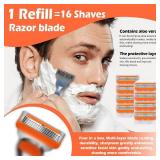 15 Count Razor Blade Shaving Razor Blade Refills, Mens Shaving Blades Refills-Orange New Version