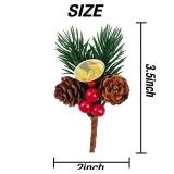 GXXMEI  Christmas Floral Pick with Jingle Bell, Pine Cone Holly Berry Stems for Crafts, Artificial Christmas Picks and Sprays for Christmas Home Decor, Garland, Wreath