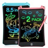 cimetech Toddler Girl Gifts, LCD Writing Tablet 2 Pack, Kids Toys for 3 4 5 6 Year Old Boys, 8.5 Inch Drawing Pad Painting Coloring Books, Travel Essentials Activities, Birthday Gifts Toddler Age 1-3