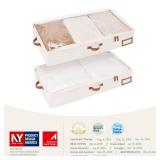 StorageWorks Large Under Bed Storage Containers with Handles and Label Holder, 2 Pack Ultra-thick Fabric Underbed Bins, Closet Organizer for Clothes, Blankets, Sweater