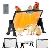 Brooder Plate for Chicks with Temp Control and Display,Dual-Sided Chicken Coop Heater with Remote,Timer Function & Cycle Work,Adjustable Angle,Safe Heater Plate for Ducks Quail Poultry Warm,13x17