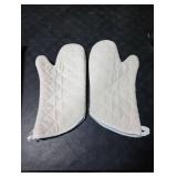 Terry Cloth Oven Mitts Heat Resistant to 482° F 15 Inch 100% Cotton Set of 2