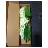 Waipfaru 21 Real Touch Hydrangea Artificial Flowers with Long Stem & Leaves, Full Latex Faux Hydrangea Flowers for Home Decor Party Floral Arrangements Wedding Bouquets Centerpieces, Green 3Pcs