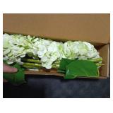 Waipfaru 21 Real Touch Hydrangea Artificial Flowers with Long Stem & Leaves, Full Latex Faux Hydrangea Flowers for Home Decor Party Floral Arrangements Wedding Bouquets Centerpieces, Green 3Pcs