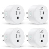 EIGHTREE Smart Plug, WiFi Outlet Works with Alexa & Google Home, Smart Home Socket with Remote Control & Timer Function, 2.4GHz WiFi Only, 4 Packs