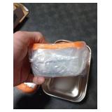 HaWare 8oz*2+25oz Stainless Steel Lunch Containers, Leak Proof Food Storage Snack Containers with Silicone Lids, Portable Sandwich Containers, Easy Open Bento Lunch Box for School Daycare