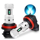 PHINLION H8 H11 Blue LED Fog Light Bulbs, 3800lm Super Bright 12V H11LL H16 LED Fog Bulb Replacement for Car Fog and DRL Daytime Running Lights Lamps, Ice Blue
