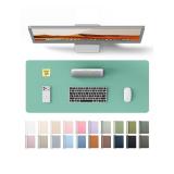 YSAGi Leather Desk Protector, Office Mat, Large Mouse Mat, Non-Slip PU Leather Blotter, Laptop Desk Pad, Waterproof Writing Pad for Office and Home (Green-Blue, 23.6 x 13.8)