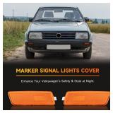 YOLLKY 1 Pair Front Bumper Side Marker Lights Turn Signal Lamps Cover Lens for Volkswagen Jetta 2005-2010 for Volkswagen MK5 / MK6 | Replaces # 1K5945071A, 1K5945072A